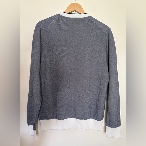 Brooks Brothers V-Neck PulloverSweater Men Navy and White Trim Sz Medium Cotton - Picture 6 of 9